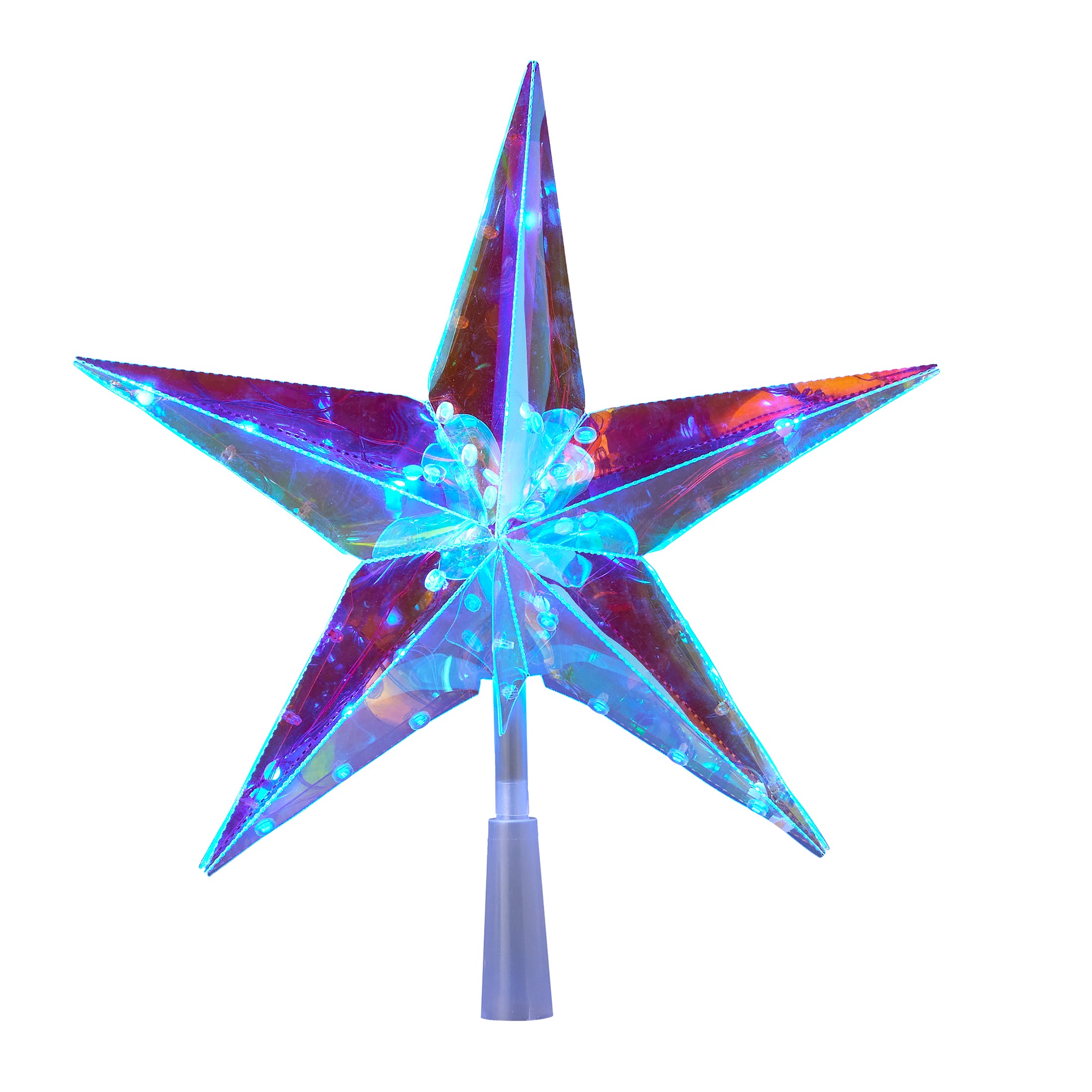 Vivvi App-Based Customizable, Color Changing 11" Christmas Prismatic Star Tree Topper