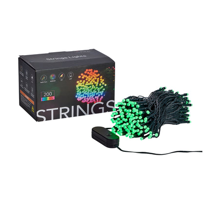 Vivvi App-Based Customizable, Color-Changing Indoor/Outdoor String Lights, 65 ft. long