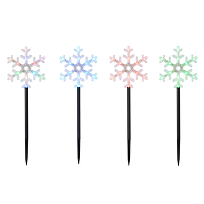 Vivvi App-Based Customizable, Color-Changing 18" Snowflake Path Lights - Set of 4