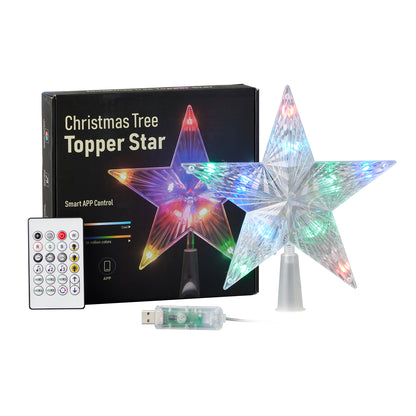 Vivvi App-Based Customizable, Color-Changing 7" Christmas Star Tree Topper