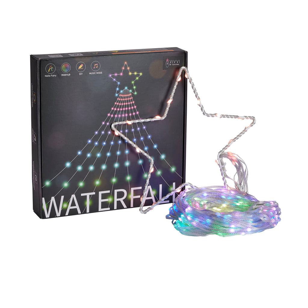 Vivvi App-Based Customizable, Color-Changing Waterfall Lights - 11 ft. tall