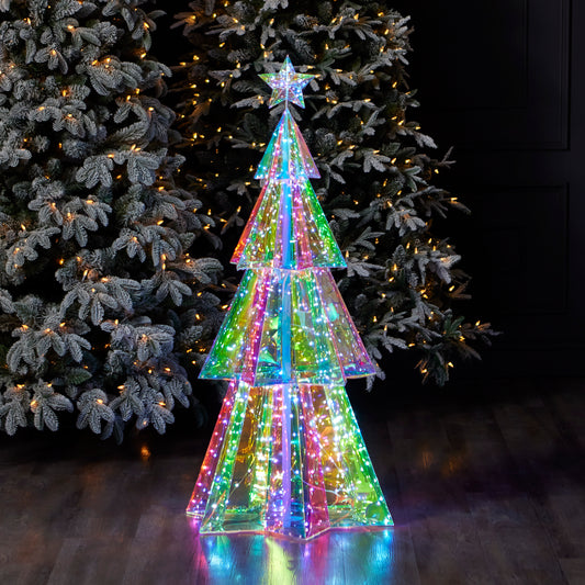 Prismatic Iridescent Christmas Tree 45", LED lights