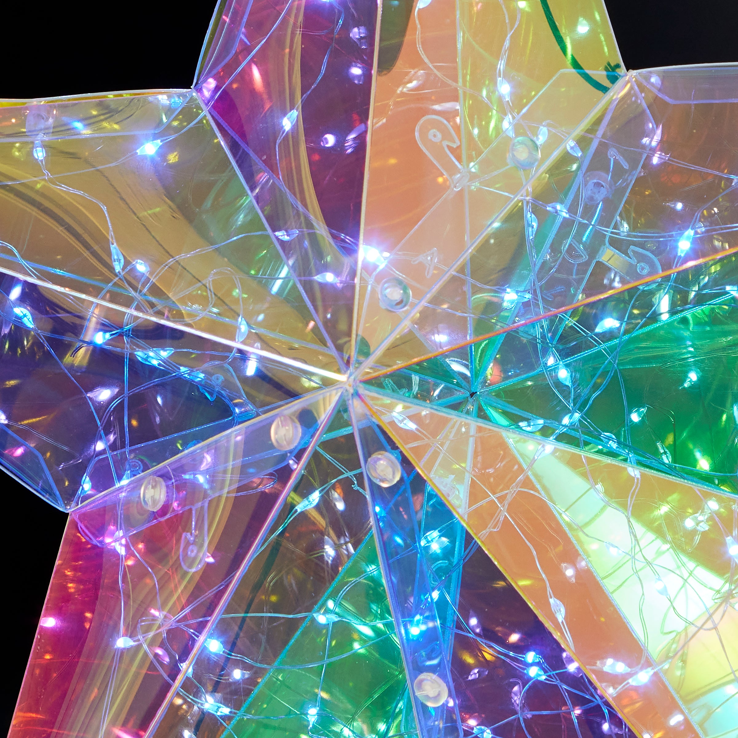 Prismatic Iridescent Traditional Star 14", LED lights
