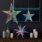 Prismatic Iridescent Traditional Star 24", LED lights