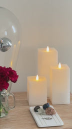 Classic Motion Flameless Square Candle 3pc Set